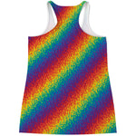 Pixel Rainbow Pattern Print Women's Racerback Tank Top