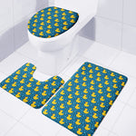 Pixel Rubber Duck Pattern Print 3 Piece Bath Mat Set