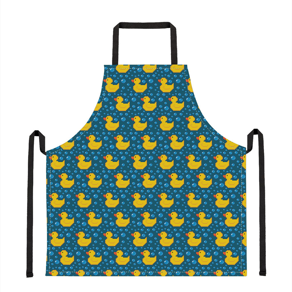 Pixel Rubber Duck Pattern Print Apron