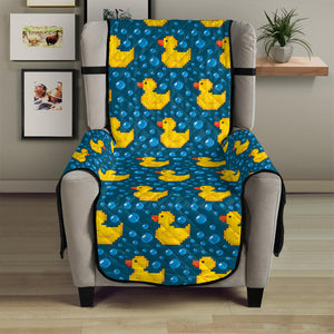 Pixel Rubber Duck Pattern Print Armchair Protector