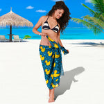 Pixel Rubber Duck Pattern Print Beach Sarong Wrap