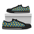 Pixel Rubber Duck Pattern Print Black Low Top Sneakers