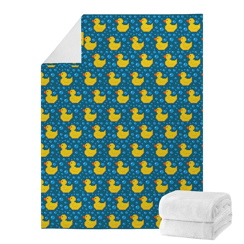 Pixel Rubber Duck Pattern Print Blanket