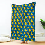 Pixel Rubber Duck Pattern Print Blanket