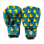 Pixel Rubber Duck Pattern Print Boxing Gloves