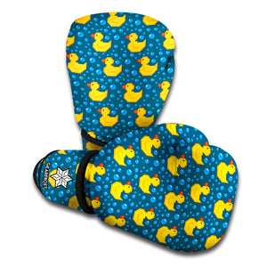 Pixel Rubber Duck Pattern Print Boxing Gloves