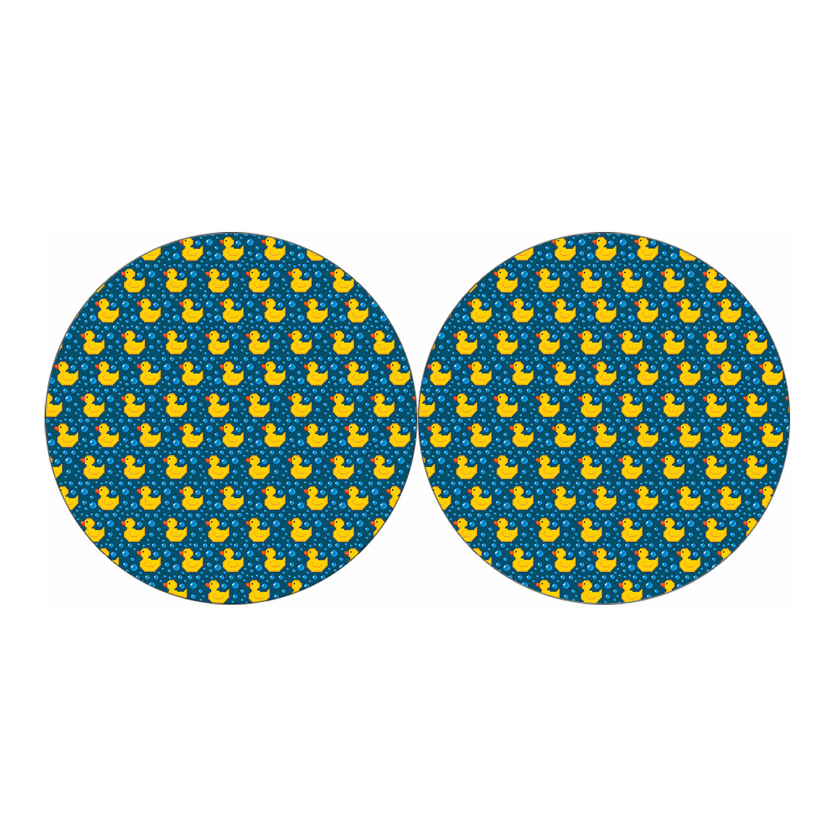 Pixel Rubber Duck Pattern Print Car Coasters