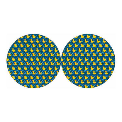 Pixel Rubber Duck Pattern Print Car Coasters