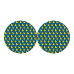 Pixel Rubber Duck Pattern Print Car Coasters