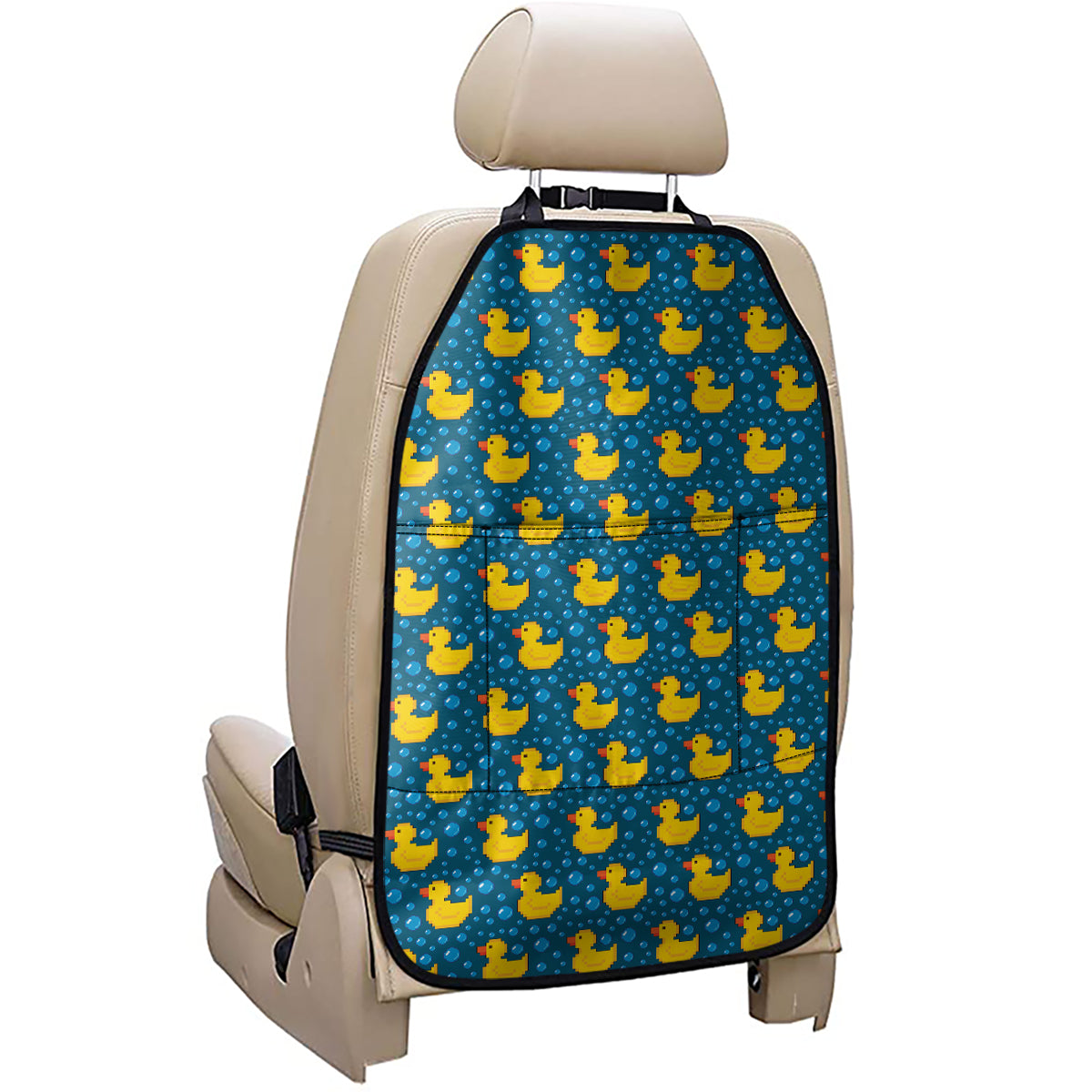 Pixel Rubber Duck Pattern Print Car Seat Organizers