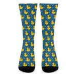 Pixel Rubber Duck Pattern Print Crew Socks