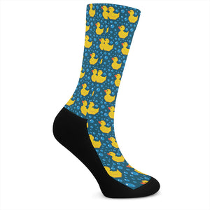 Pixel Rubber Duck Pattern Print Crew Socks