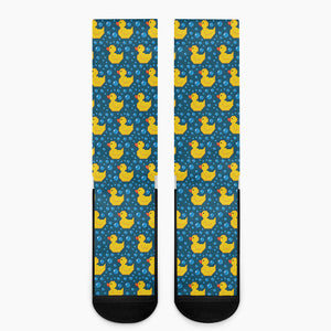 Pixel Rubber Duck Pattern Print Crew Socks