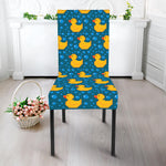 Pixel Rubber Duck Pattern Print Dining Chair Slipcover