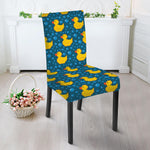 Pixel Rubber Duck Pattern Print Dining Chair Slipcover