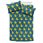 Pixel Rubber Duck Pattern Print Duvet Cover Bedding Set