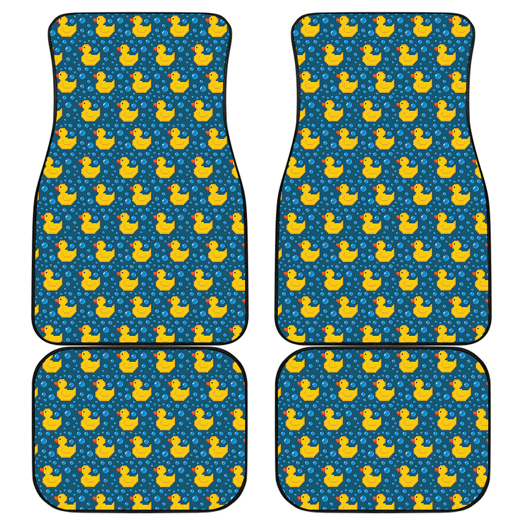 Pixel Rubber Duck Pattern Print Front and Back Car Floor Mats