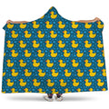 Pixel Rubber Duck Pattern Print Hooded Blanket