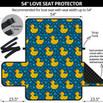 Pixel Rubber Duck Pattern Print Loveseat Protector