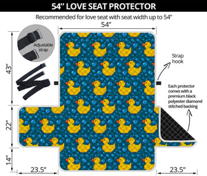 Pixel Rubber Duck Pattern Print Loveseat Protector