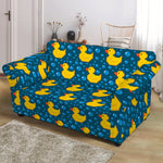 Pixel Rubber Duck Pattern Print Loveseat Slipcover