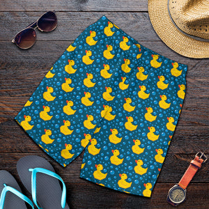 Pixel Rubber Duck Pattern Print Men's Shorts