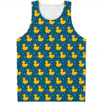 Pixel Rubber Duck Pattern Print Men's Tank Top