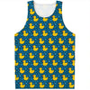 Pixel Rubber Duck Pattern Print Men's Tank Top