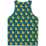 Pixel Rubber Duck Pattern Print Men's Tank Top