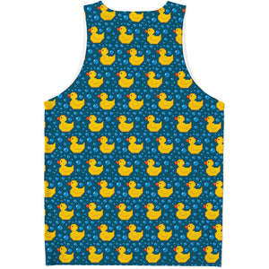 Pixel Rubber Duck Pattern Print Men's Tank Top