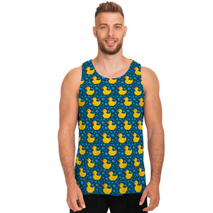 Pixel Rubber Duck Pattern Print Men's Tank Top