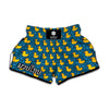 Pixel Rubber Duck Pattern Print Muay Thai Boxing Shorts