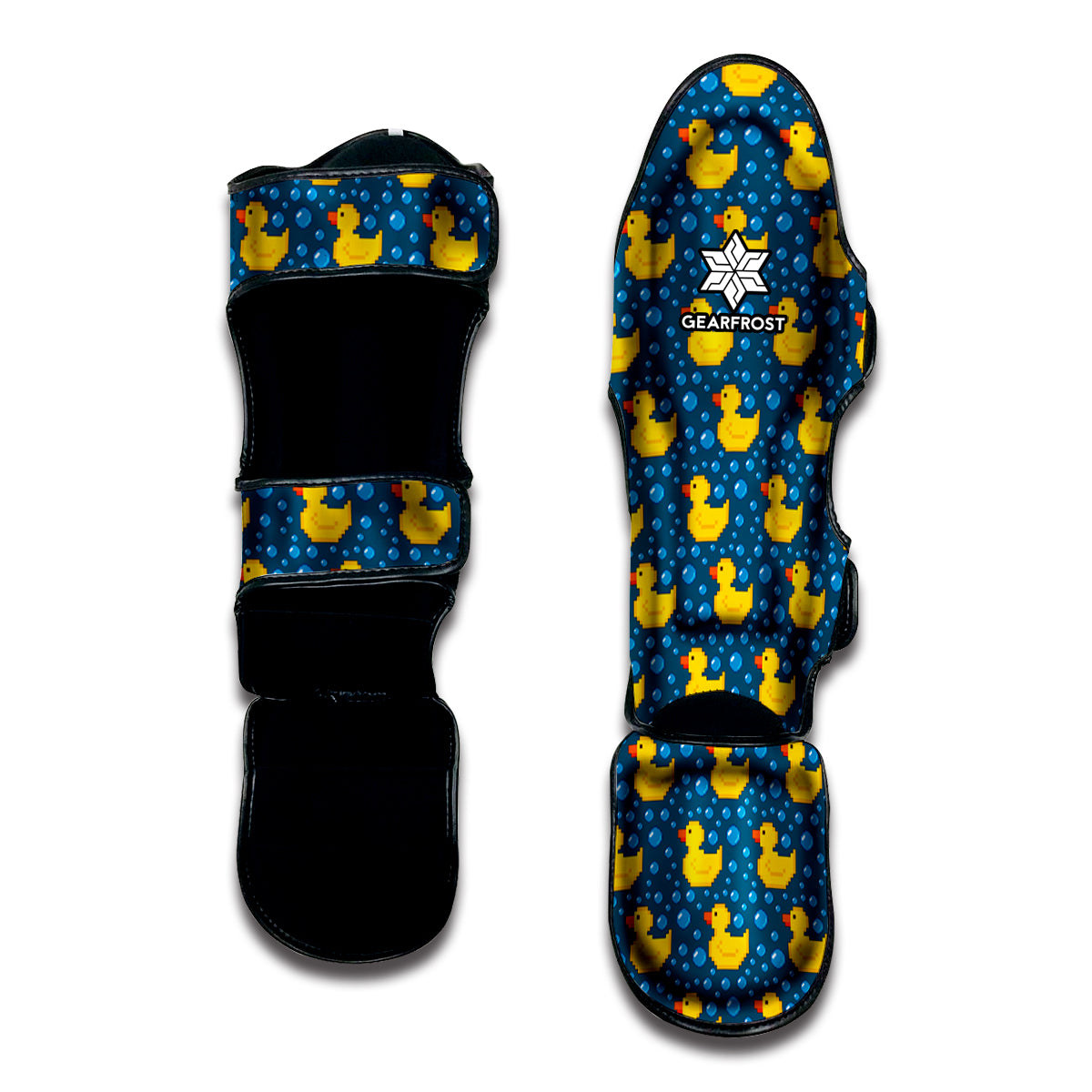 Pixel Rubber Duck Pattern Print Muay Thai Shin Guard