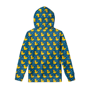 Pixel Rubber Duck Pattern Print Pullover Hoodie