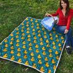 Pixel Rubber Duck Pattern Print Quilt