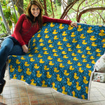 Pixel Rubber Duck Pattern Print Quilt