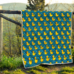 Pixel Rubber Duck Pattern Print Quilt