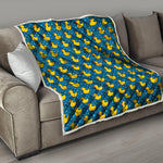 Pixel Rubber Duck Pattern Print Quilt