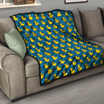 Pixel Rubber Duck Pattern Print Quilt