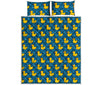 Pixel Rubber Duck Pattern Print Quilt Bed Set