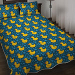 Pixel Rubber Duck Pattern Print Quilt Bed Set