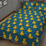 Pixel Rubber Duck Pattern Print Quilt Bed Set