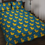 Pixel Rubber Duck Pattern Print Quilt Bed Set