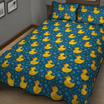 Pixel Rubber Duck Pattern Print Quilt Bed Set