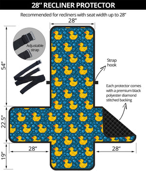 Pixel Rubber Duck Pattern Print Recliner Protector