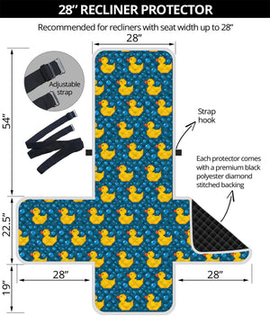 Pixel Rubber Duck Pattern Print Recliner Protector