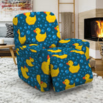 Pixel Rubber Duck Pattern Print Recliner Slipcover