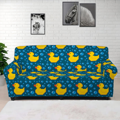 Pixel Rubber Duck Pattern Print Sofa Cover