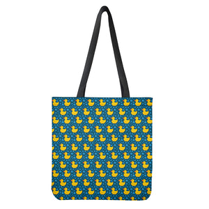 Pixel Rubber Duck Pattern Print Tote Bag