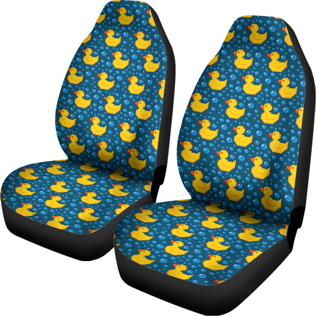 Pixel Rubber Duck Pattern Print Universal Fit Car Seat Covers